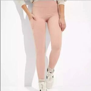 American Eagle‎ Womens The Everything Pocket Legging Size Pink High Waist Large